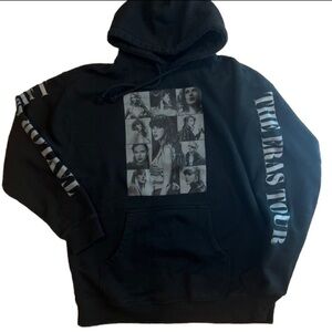 Taylor Swift Official Merch Black Eras Tour Oversized Long Sleeve Hoodie